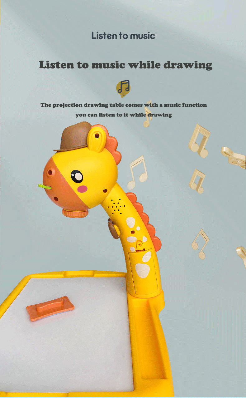 Giraffe Projector Painting Table | LED Projecting Drawing At Table For Kids