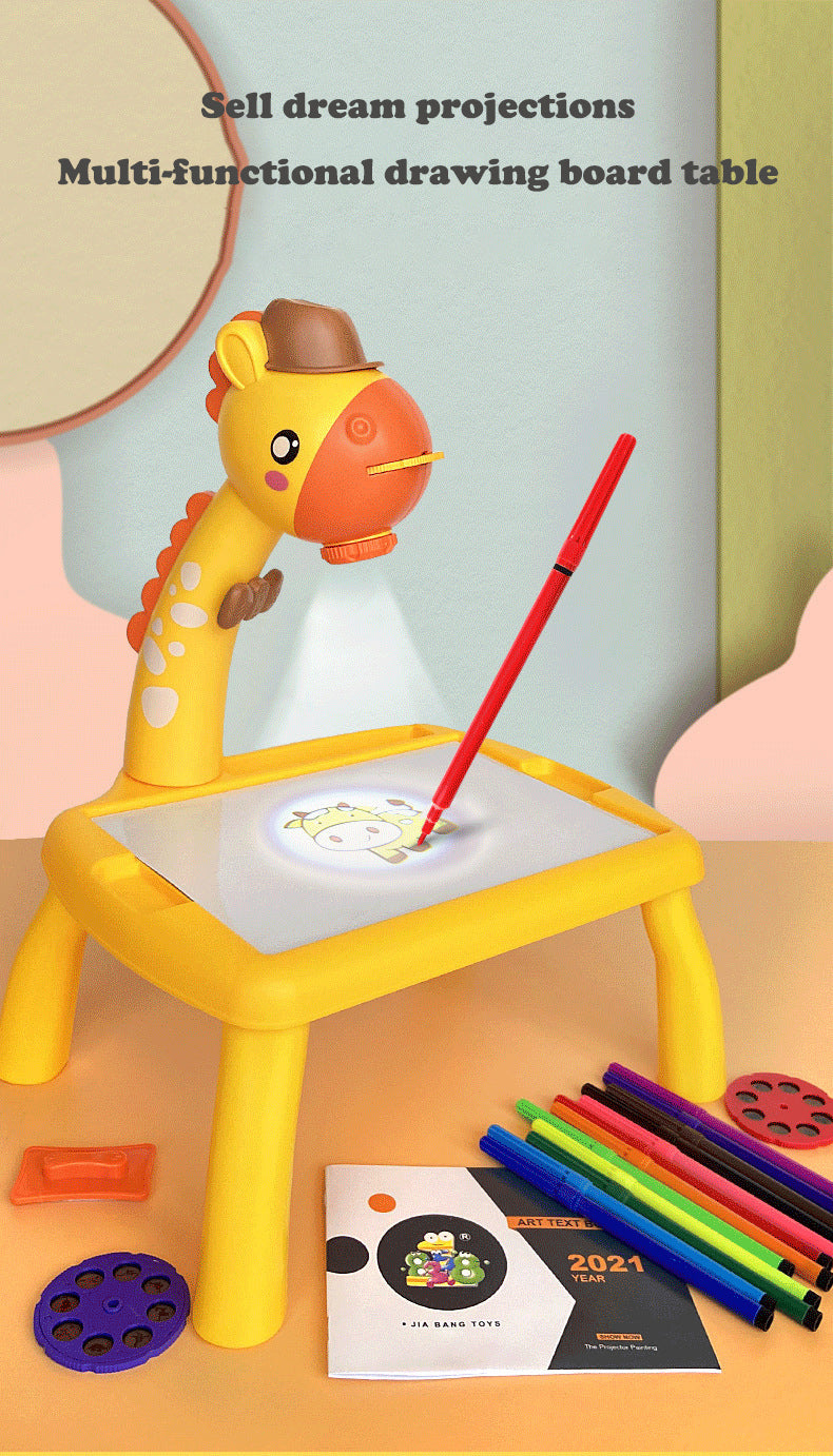 Giraffe Projector Painting Table | LED Projecting Drawing At Table For Kids