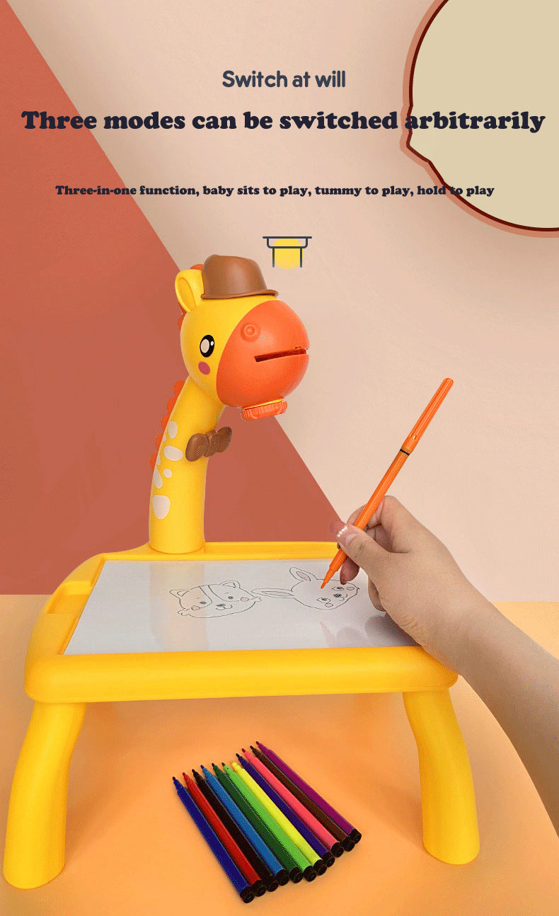 Giraffe Projector Painting Table | LED Projecting Drawing At Table For Kids